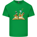 Trippy Nature Book Magic Mushrooms LSD Kids T-Shirt Childrens Irish Green
