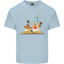 Trippy Nature Book Magic Mushrooms LSD Kids T-Shirt Childrens Light Blue