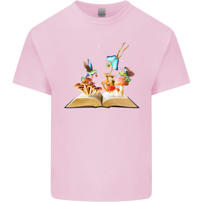 Trippy Nature Book Magic Mushrooms LSD Kids T-Shirt Childrens Light Pink