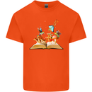 Trippy Nature Book Magic Mushrooms LSD Kids T-Shirt Childrens Orange
