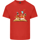 Trippy Nature Book Magic Mushrooms LSD Kids T-Shirt Childrens Red