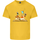 Trippy Nature Book Magic Mushrooms LSD Kids T-Shirt Childrens Yellow