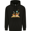 Trippy Nature Book Magic Mushrooms LSD Mens 80% Cotton Hoodie Black