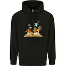 Trippy Nature Book Magic Mushrooms LSD Mens 80% Cotton Hoodie Black