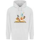 Trippy Nature Book Magic Mushrooms LSD Mens 80% Cotton Hoodie White