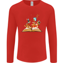 Trippy Nature Book Magic Mushrooms LSD Mens Long Sleeve T-Shirt Red