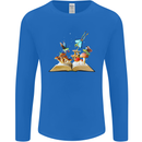 Trippy Nature Book Magic Mushrooms LSD Mens Long Sleeve T-Shirt Royal Blue