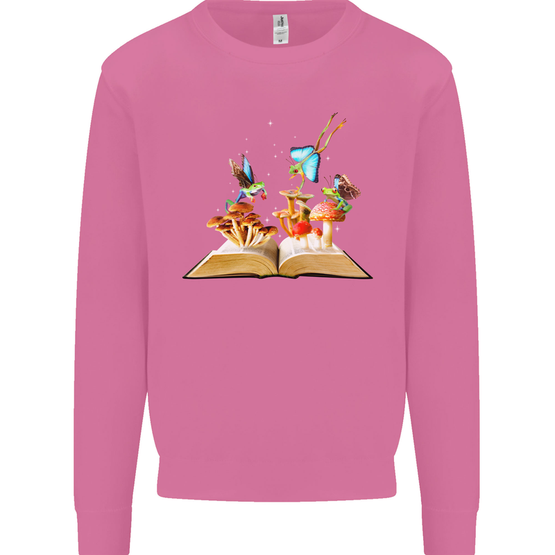 Trippy Nature Book Magic Mushrooms LSD Mens Sweatshirt Jumper Azalea