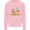 Trippy Nature Book Magic Mushrooms LSD Mens Sweatshirt Jumper Light Pink