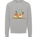 Trippy Nature Book Magic Mushrooms LSD Mens Sweatshirt Jumper Sports Grey