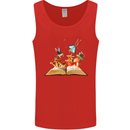 Trippy Nature Book Magic Mushrooms LSD Mens Vest Tank Top Red