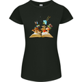 Trippy Nature Book Magic Mushrooms LSD Womens Petite Cut T-Shirt Black