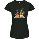 Trippy Nature Book Magic Mushrooms LSD Womens Petite Cut T-Shirt Black