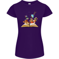 Trippy Nature Book Magic Mushrooms LSD Womens Petite Cut T-Shirt Purple