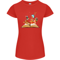 Trippy Nature Book Magic Mushrooms LSD Womens Petite Cut T-Shirt Red