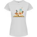 Trippy Nature Book Magic Mushrooms LSD Womens Petite Cut T-Shirt White
