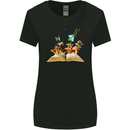 Trippy Nature Book Magic Mushrooms LSD Womens Wider Cut T-Shirt Black