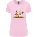 Trippy Nature Book Magic Mushrooms LSD Womens Wider Cut T-Shirt Light Pink