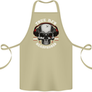 True Dj's Are Born With Headphones DJing Cotton Apron 100% Organic Khaki