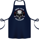 True Dj's Are Born With Headphones DJing Cotton Apron 100% Organic Navy Blue
