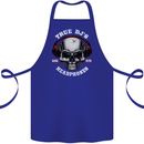 True Dj's Are Born With Headphones DJing Cotton Apron 100% Organic Royal Blue