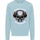 True Dj's Are Born With Headphones DJing Kids Sweatshirt Jumper Light Blue