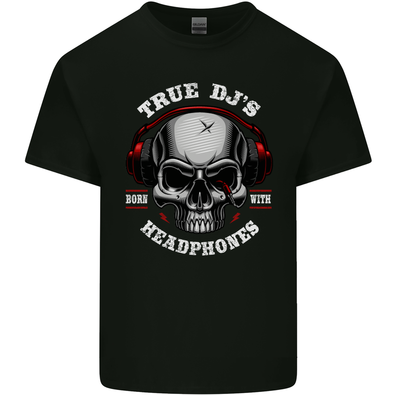 True Dj's Are Born With Headphones DJing Kids T-Shirt Childrens Black