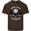 True Dj's Are Born With Headphones DJing Kids T-Shirt Childrens Chocolate