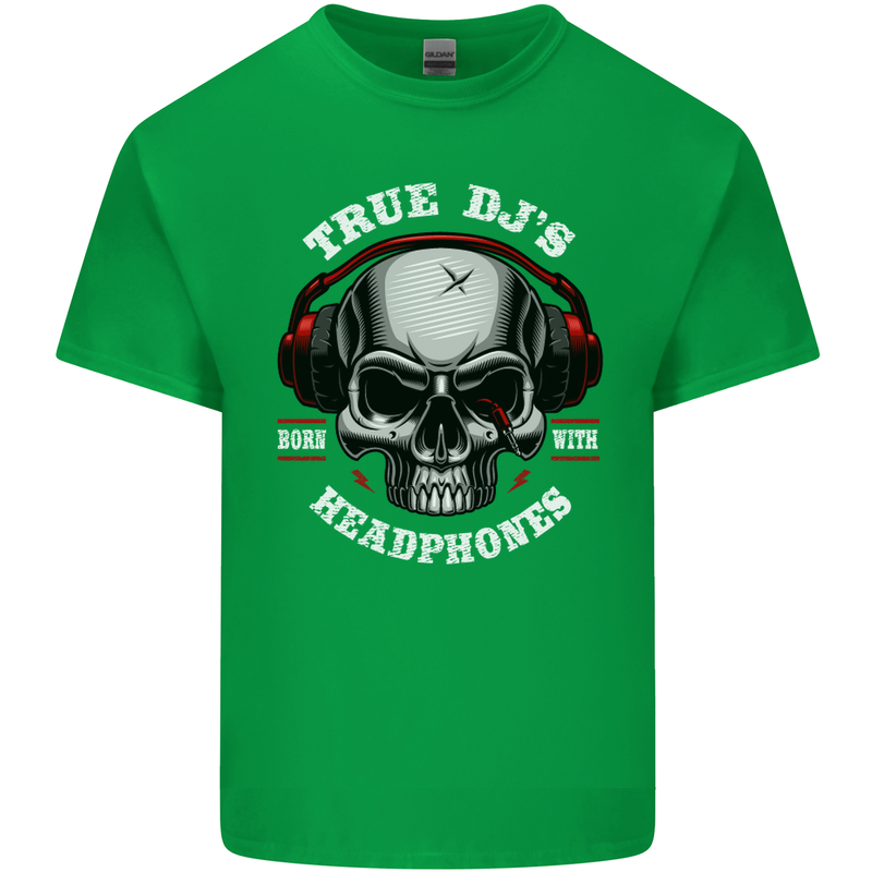 True Dj's Are Born With Headphones DJing Kids T-Shirt Childrens Irish Green
