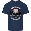 True Dj's Are Born With Headphones DJing Kids T-Shirt Childrens Navy Blue