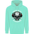 True Dj's Are Born With Headphones DJing Mens 80% Cotton Hoodie Peppermint