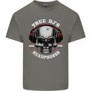 True Dj's Are Born With Headphones DJing Mens Cotton T-Shirt Tee Top Charcoal