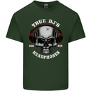 True Dj's Are Born With Headphones DJing Mens Cotton T-Shirt Tee Top Forest Green