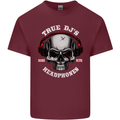True Dj's Are Born With Headphones DJing Mens Cotton T-Shirt Tee Top Maroon