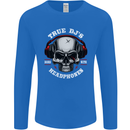 True Dj's Are Born With Headphones DJing Mens Long Sleeve T-Shirt Royal Blue