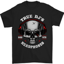 True Dj's Are Born With Headphones DJing Mens T-Shirt Cotton Gildan Black