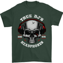 True Dj's Are Born With Headphones DJing Mens T-Shirt Cotton Gildan Forest Green