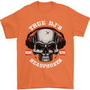 True Dj's Are Born With Headphones DJing Mens T-Shirt Cotton Gildan Orange