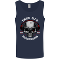 True Dj's Are Born With Headphones DJing Mens Vest Tank Top Navy Blue