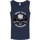 True Dj's Are Born With Headphones DJing Mens Vest Tank Top Navy Blue