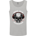 True Dj's Are Born With Headphones DJing Mens Vest Tank Top Sports Grey