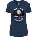 True Dj's Are Born With Headphones DJing Womens Wider Cut T-Shirt Navy Blue