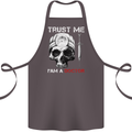 Trust Me I'm a Doctor Skull Gothic Skeleton Cotton Apron 100% Organic Dark Grey