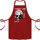 Trust Me I'm a Doctor Skull Gothic Skeleton Cotton Apron 100% Organic Maroon