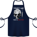 Trust Me I'm a Doctor Skull Gothic Skeleton Cotton Apron 100% Organic Navy Blue