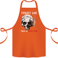 Trust Me I'm a Doctor Skull Gothic Skeleton Cotton Apron 100% Organic Orange