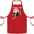Trust Me I'm a Doctor Skull Gothic Skeleton Cotton Apron 100% Organic Red