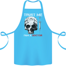 Trust Me I'm a Doctor Skull Gothic Skeleton Cotton Apron 100% Organic Turquoise
