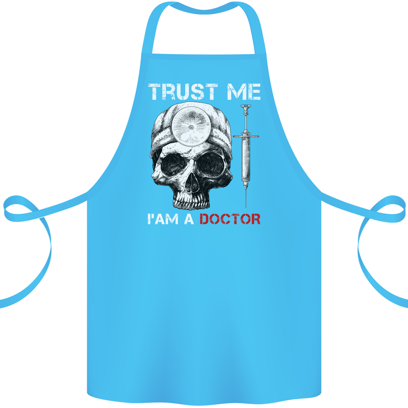 Trust Me I'm a Doctor Skull Gothic Skeleton Cotton Apron 100% Organic Turquoise
