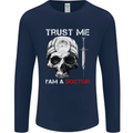 Trust Me I'm a Doctor Skull Gothic Skeleton Mens Long Sleeve T-Shirt Navy Blue